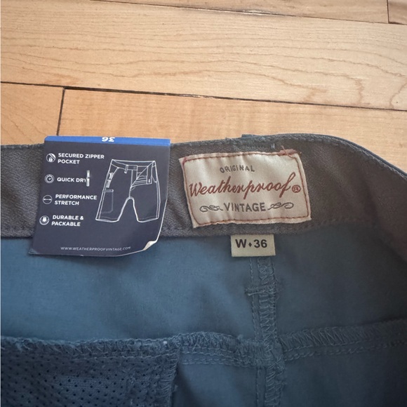 NWT Weatherproof Blue Flat Front Shorts for packable hybrid - Picture 4 of 5